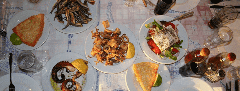 greece food spread in athens