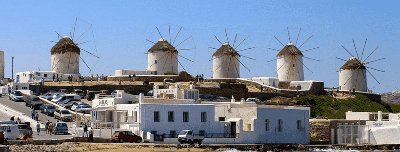 The windmills in Mykonos (Kato Milli)