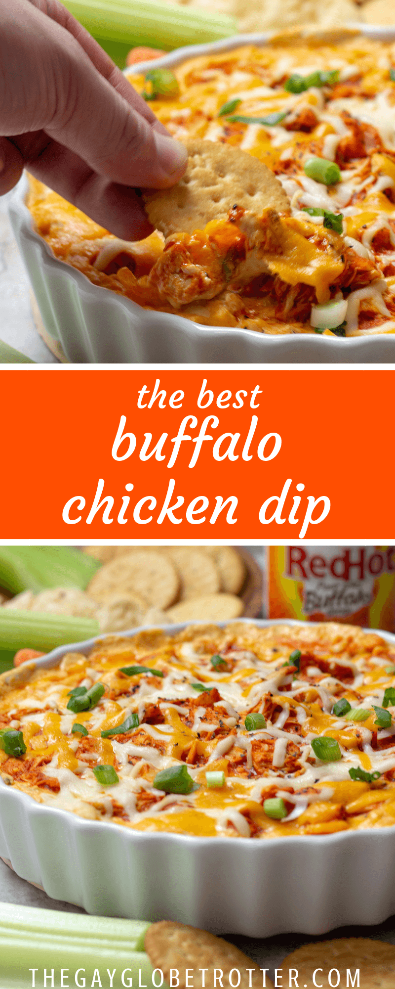 Franks Buffalo Chicken Dip {The Perfect Party Dip!} - The Gay Globetrotter