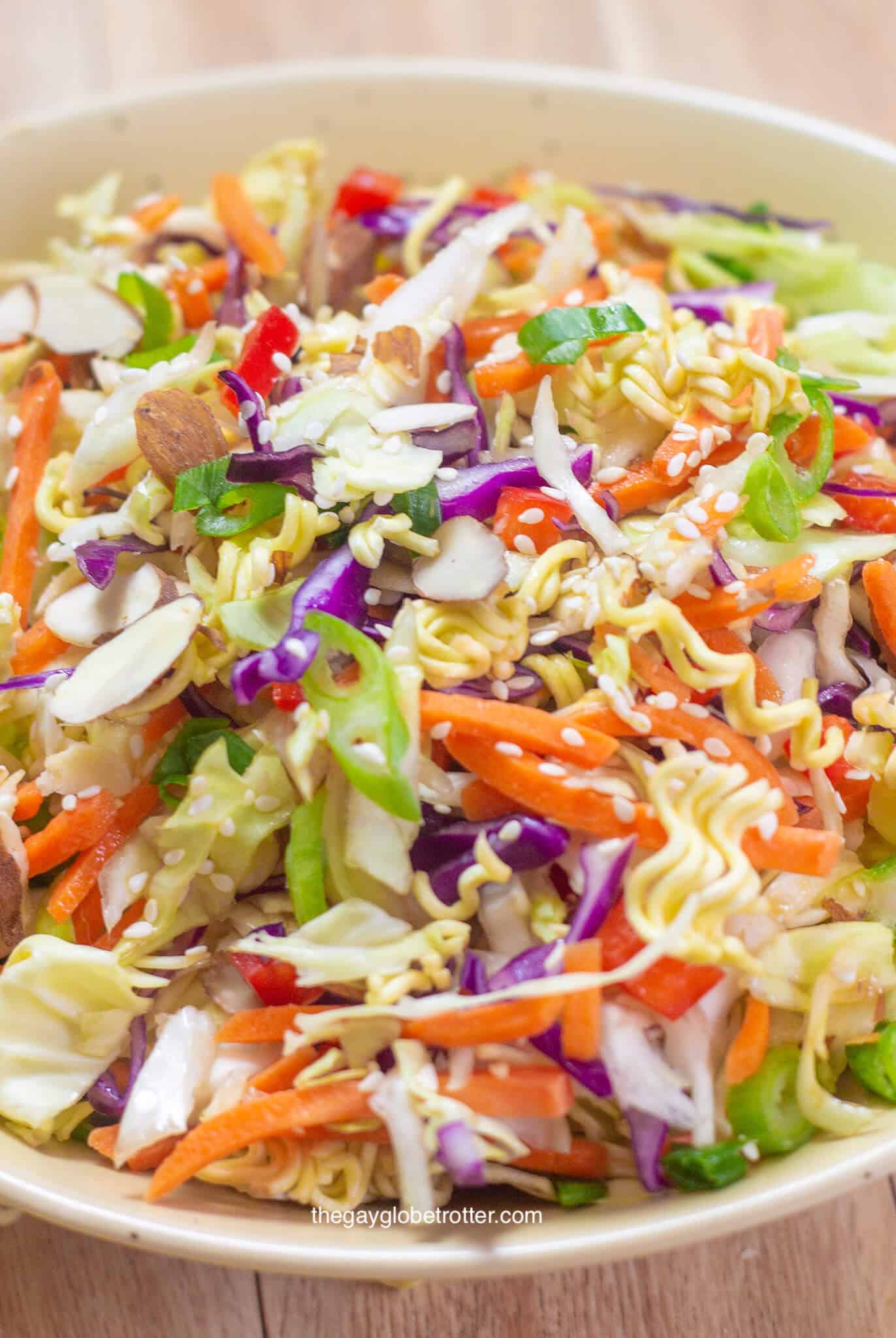 Ramen Noodle Salad (with Asian sesame dressing) - The Gay Globetrotter