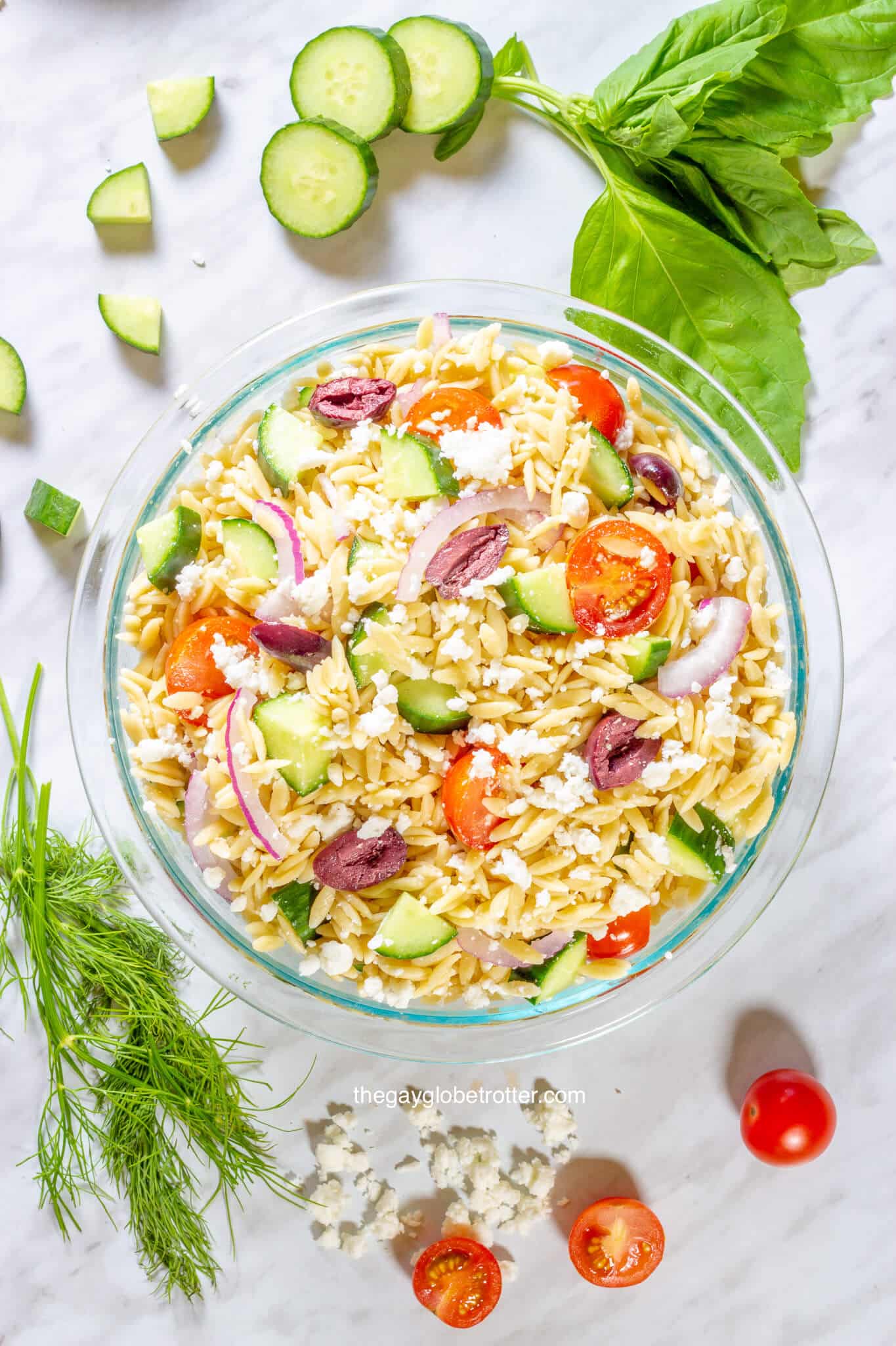 Greek Orzo Pasta Salad - The Gay Globetrotter