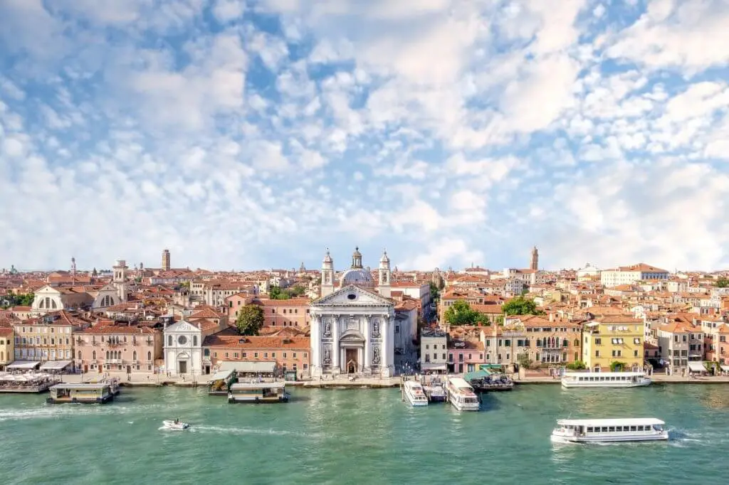 The city line in Venice, Italy