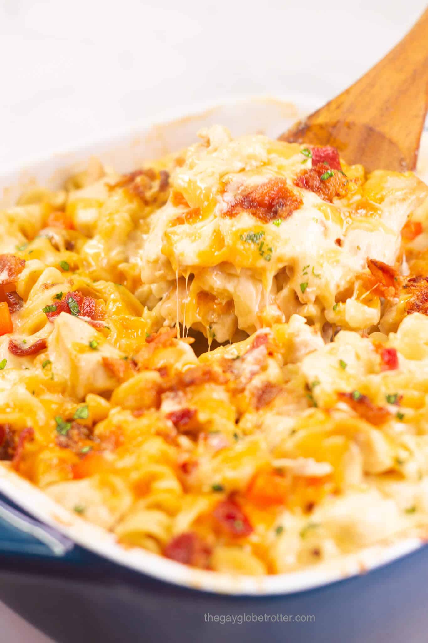 Chicken Bacon Ranch Casserole {Dump & Bake} - The Gay Globetrotter