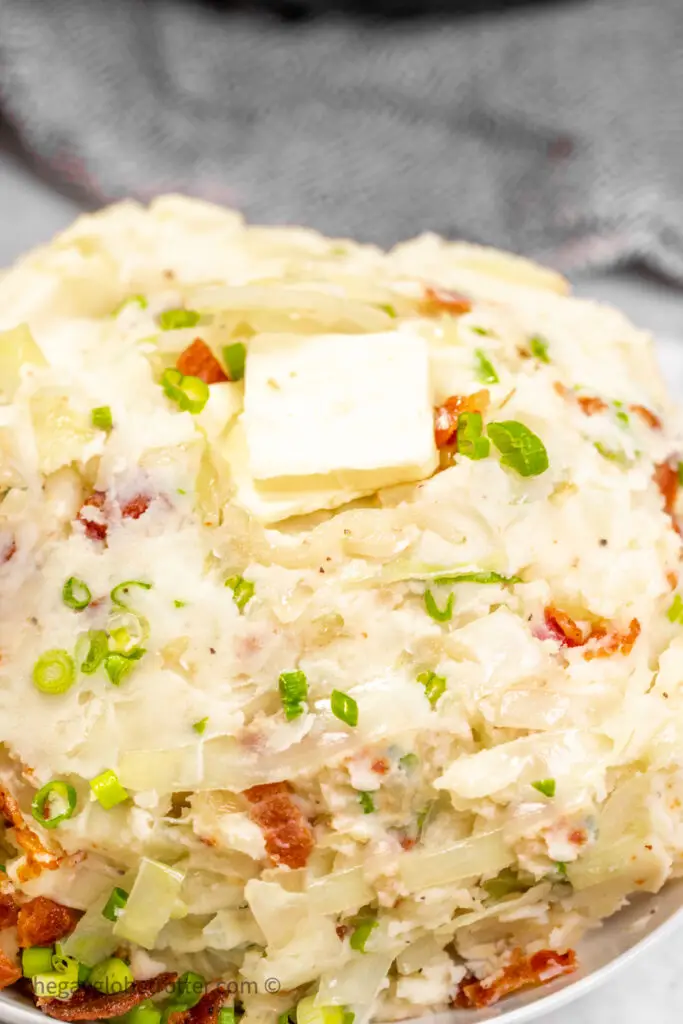 Colcannon topped with butter.