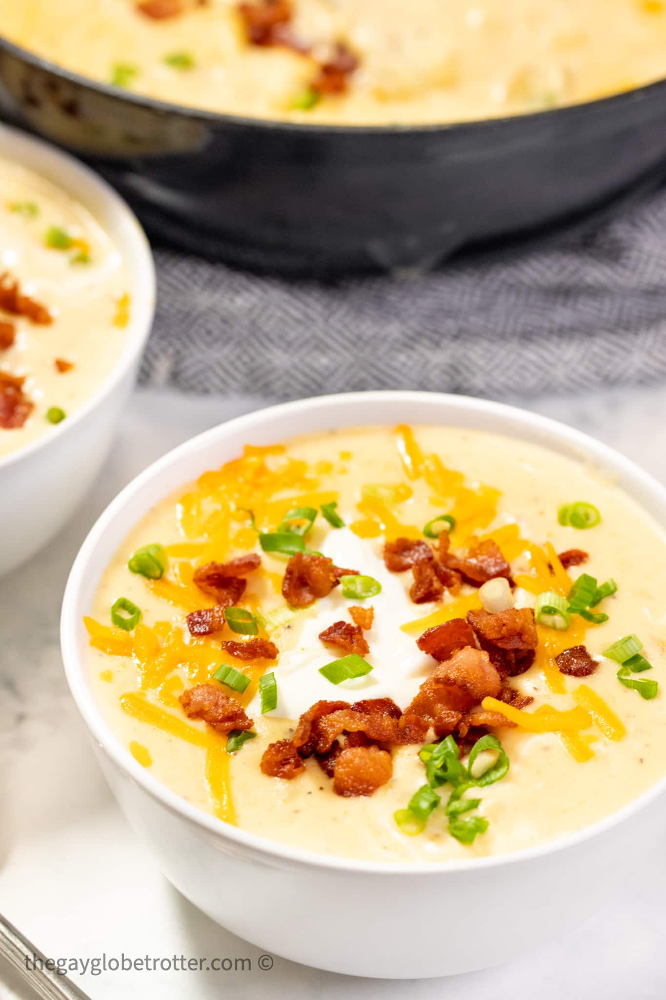 Loaded Baked Potato Soup {Easy Stovetop Recipe} - The Gay Globetrotter