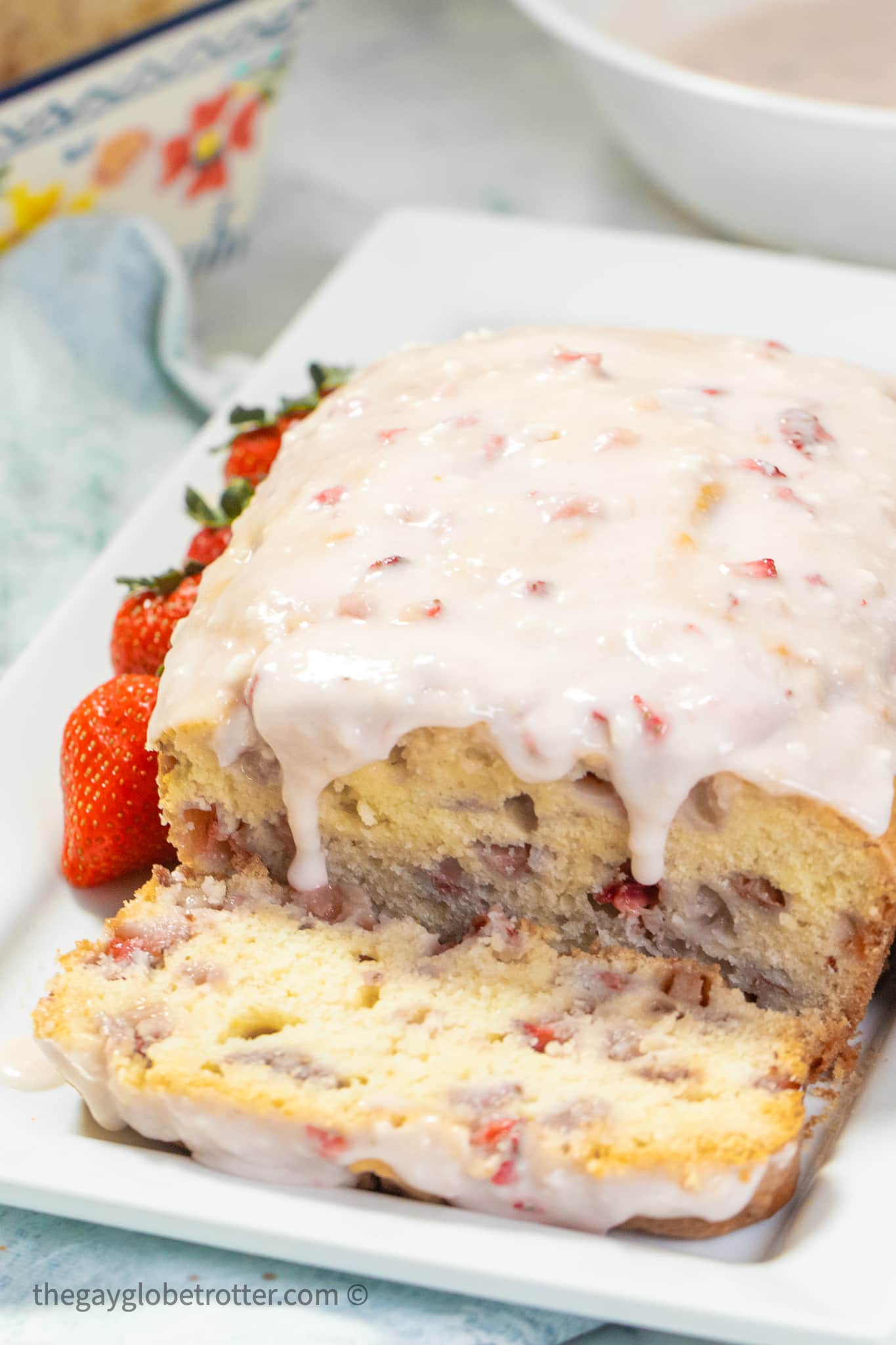 Strawberry Bread With Strawberry Glaze - The Gay Globetrotter