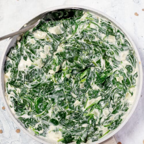 Easy Creamed Spinach {Steakhouse Style} - The Gay Globetrotter