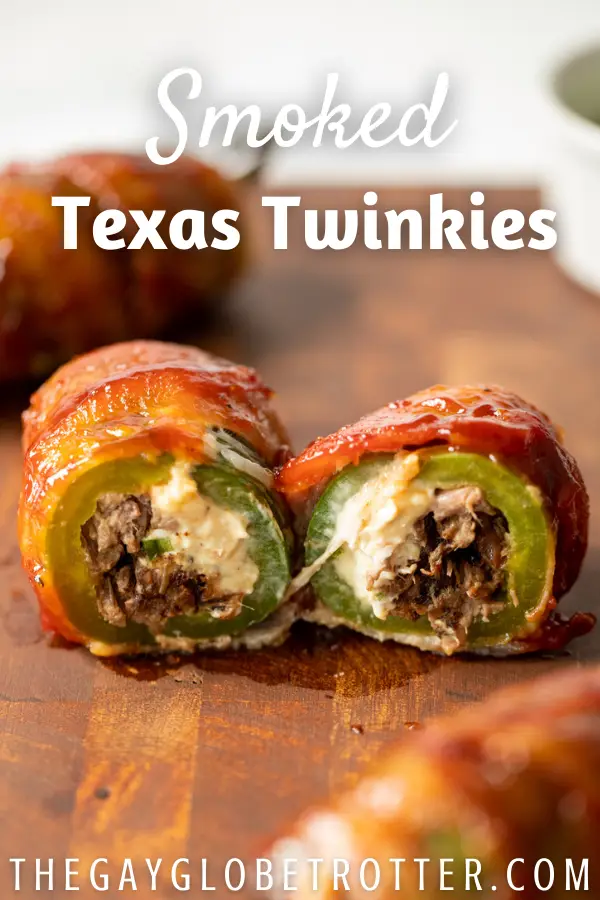 texas twinkies on a cutting board with text overlay.